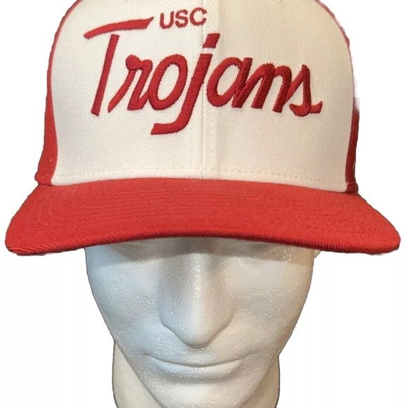 Nike Embroidered USC Trojans Football Baseball Cap Hat Cardinal Red & White NWOT - Picture 1 of 6